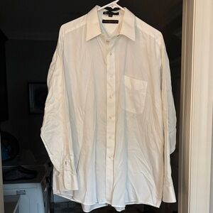 Tommy Hilfiger Classic White Button down Men's Dress Shirt (16 1/2 x 34-35).